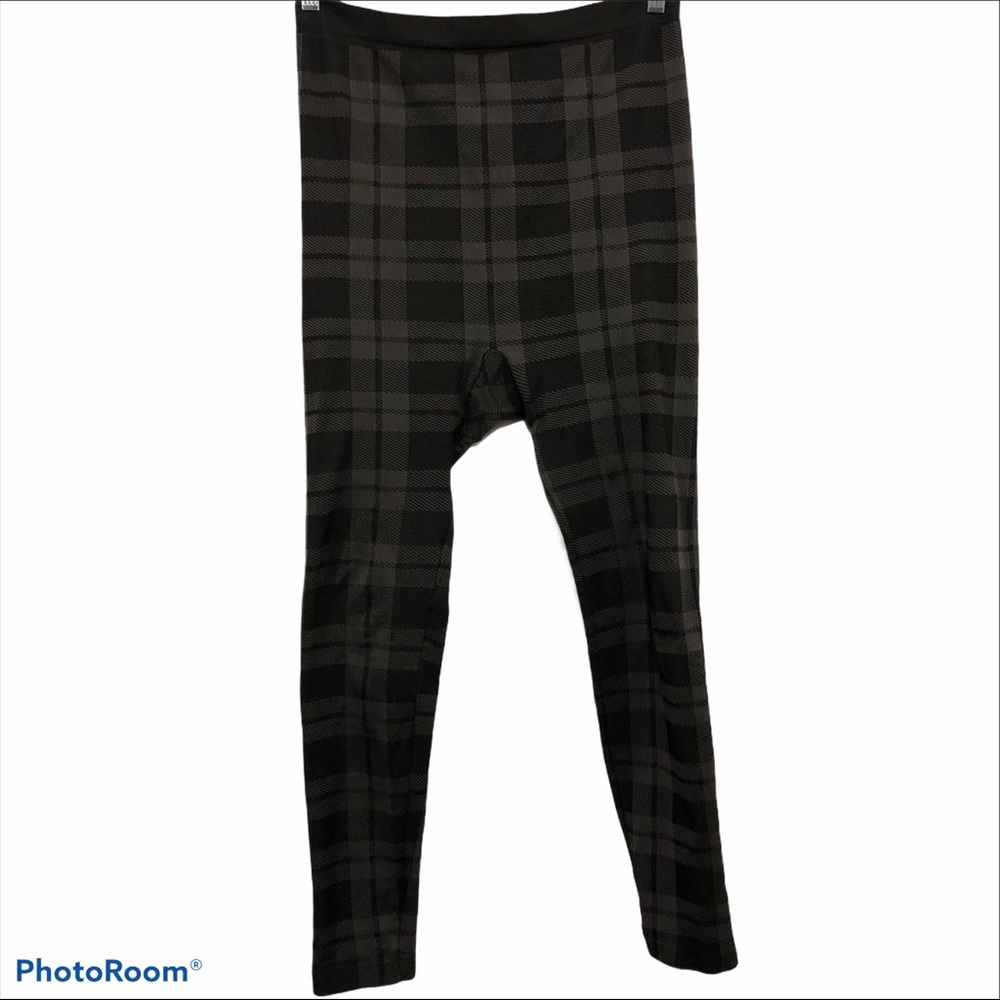 Lane Bryant black, gray plaid high waist leggings